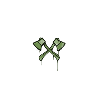 Sealed Graffiti | X-Axes (Battle Green) CS2 skin