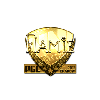 Sticker | flamie (Gold) | Krakow 2017 CS2 skin