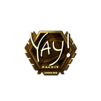 Sticker | yay (Gold) | London 2018 CS2 skin