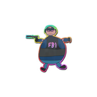 Sticker | Poorly Drawn FBI (Holo) CS2 skin
