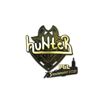 Sticker | huNter- (Gold) | Stockholm 2021 CS2 skin