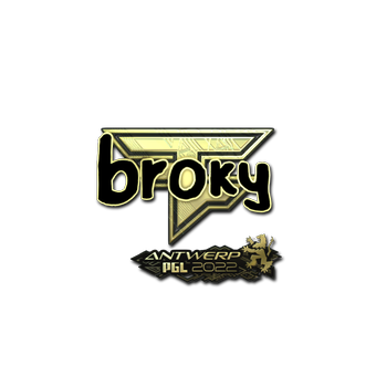 Sticker | broky (Gold) | Antwerp 2022 CS2 skin