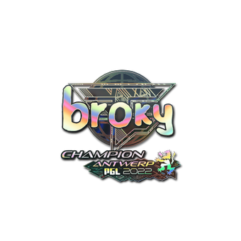 Sticker | broky (Holo, Champion) | Antwerp 2022 CS2 skin