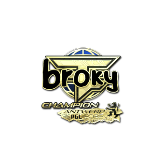Sticker | broky (Gold, Champion) | Antwerp 2022 CS2 skin