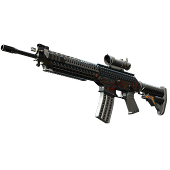 SG 553 | Heavy Metal (Well-Worn) CS2 skin