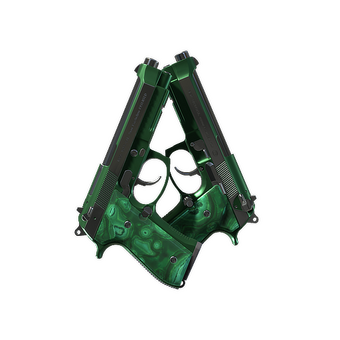 Dual Berettas | Polished Malachite (Factory New) CS2 skin