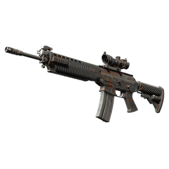 SG 553 | Basket Halftone (Battle-Scarred) CS2 skin