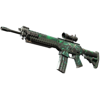 SG 553 | Dragon Tech (Battle-Scarred) CS2 skin