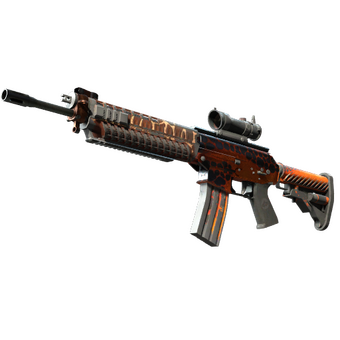 SG 553 | Tiger Moth (Battle-Scarred) CS2 skin