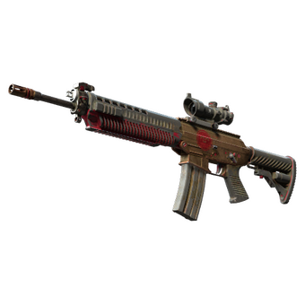 SG 553 | Berry Gel Coat (Battle-Scarred) CS2 skin