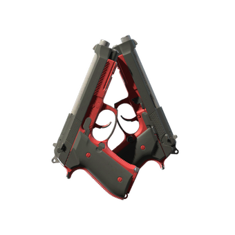 Dual Berettas | Panther (Well-Worn) CS2 skin
