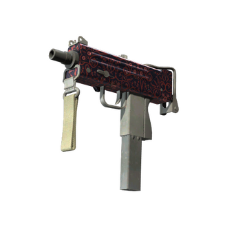MAC-10 | Red Filigree (Field-Tested) CS2 skin